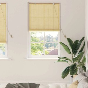 vidaXL Rollo mit Vorhängen Natur 90 x 220 cm Bambus 42006883