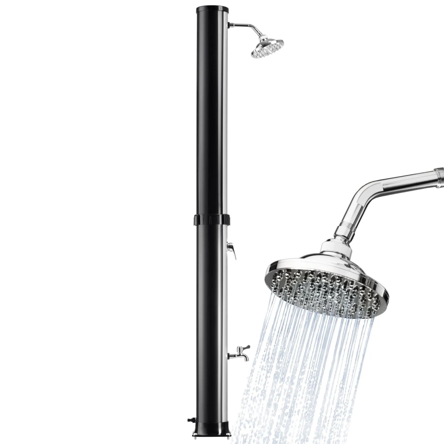 Tectake Solardusche Orinoco 40 Liter Erwärmtes Wasser Bis 60° C Ohne Stromanschluss Ohne Hülle Ohne Seifenablage 47 X 19 50 X 222 Cm Schwarz Silber
