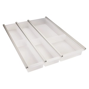 SOTECH Cuisio Besteckeinsatz 450 mm Höhe 55 mm Transluzent Weiß mit Messerblock