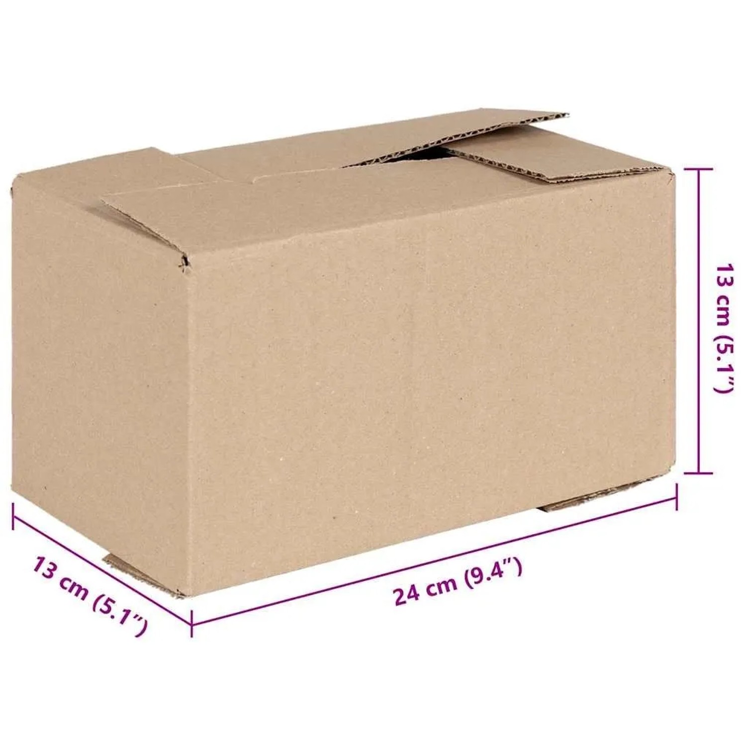 vidaXL Faltbox mit Speicher 50 Stk Natur 24 x 13 x 13 cm Karton 4106565_5