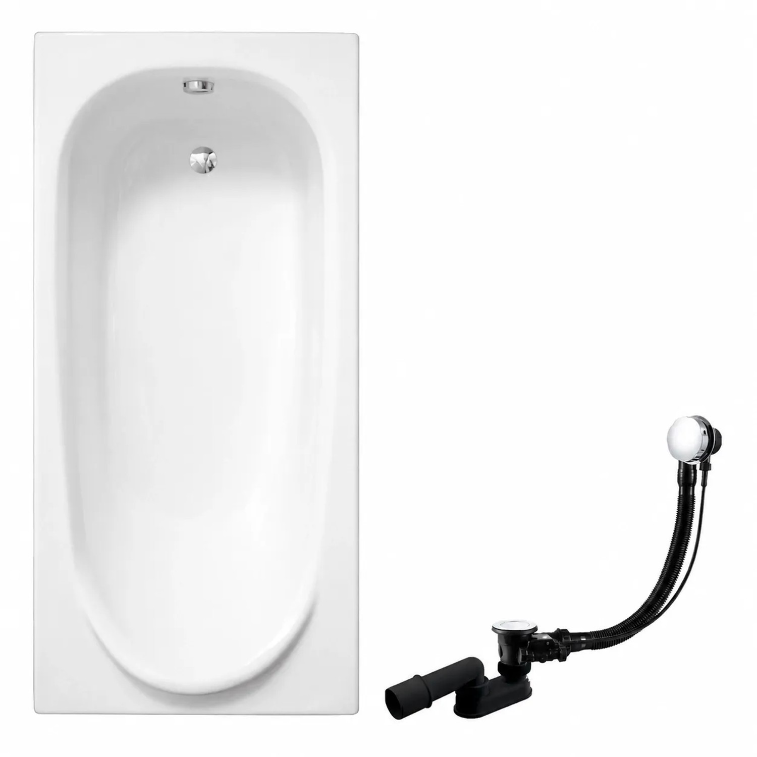 KOLMAN Badewanne Rechteck 170 x 75 Cm Inkl. Ablauf Und Füße