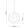 Technische Zeichnung der Näve Pendelleuchte Foglia Nussbaum-Braun. Runde Lampe im Skandi-Stil, Ø40cm, H110cm.