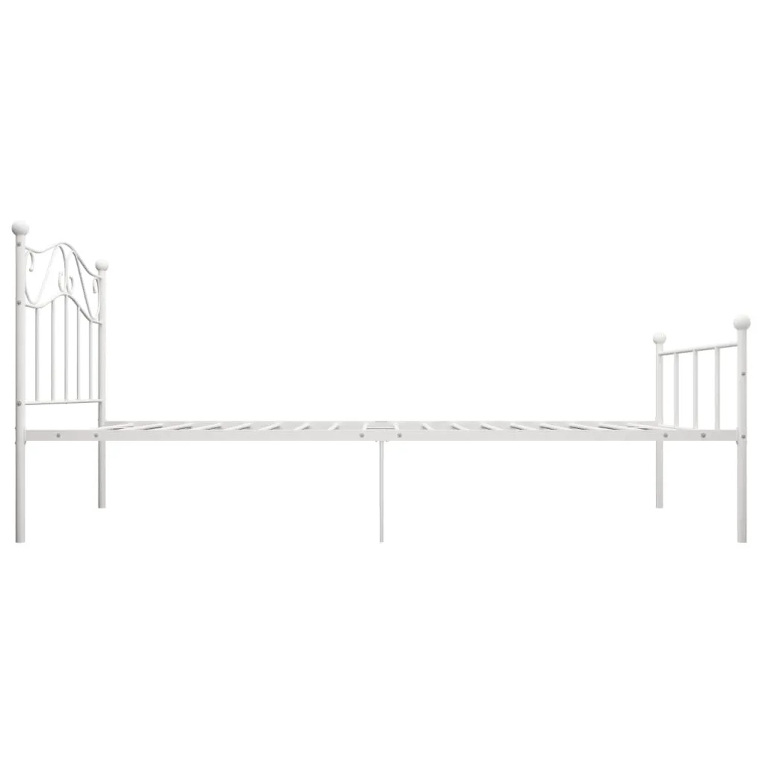 Weißes Metall Bettgestell 100x200 cm von vidaXL für erholsamen Schlaf im Schlafzimmer.