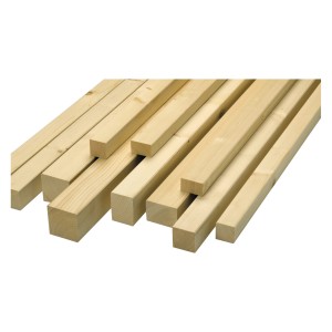 Gehobeltes Rahmenholz Fichte/Tanne, 34x54x3000 mm, ideal für Innenausbau und Zwischenwände.