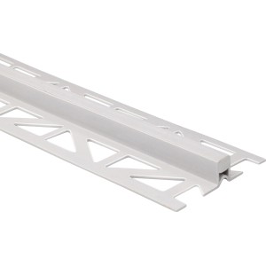 Graues Dehnfugenprofil aus PVC, 8 mm hoch und 2,5 m lang, für Fliesenschienen.