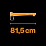 Fiskars Spalt-Axt X32, 81,5 cm Länge, Umrisszeichnung auf schwarzem Hintergrund.