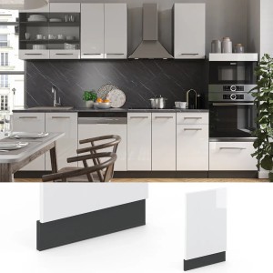 Vicco Frontblende Fame-Line, weiß hochglanz/anthrazit, 45 cm, für Küchenschränke.