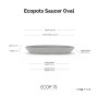 Ovaler, weißgrauer Ecopots Untersetzer Sofia, 26 cm, für Innen- und Außenbereich.