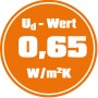 Haustür Thermospace Oslo Prime: Ud-Wert 0,65 W/m²K für optimale Wärmedämmung.