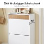 SoBuy Schuhschrank Schmal mit Schublade Schuhkommode mit 2 Klappen 61x91x26cm Weiß FSR205-WN_5
