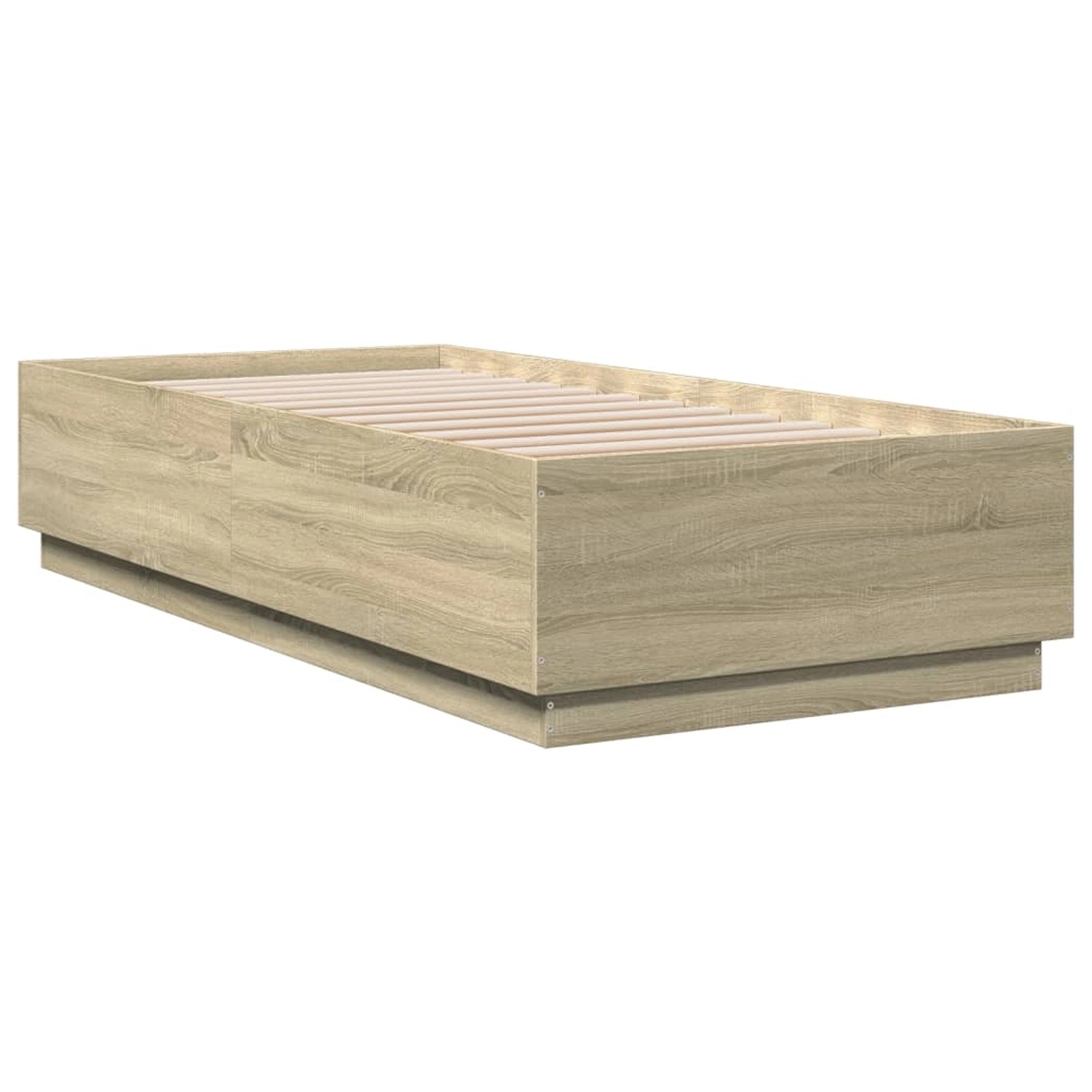 vidaXL Bettgestell mit LED Sonoma-Eiche 90x200 cm Holzwerkstoff 3209634 günstig online kaufen