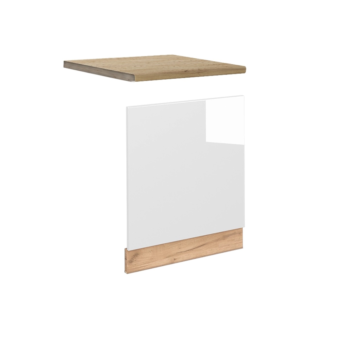 Thumbnail - Vicco Frontblende Fame-Line Weiß Hochglanz/Goldkraft Eiche 60 cm AP Eiche