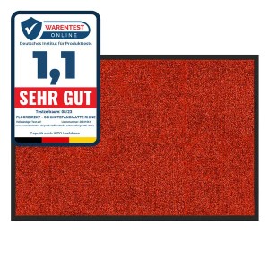 Rote Karat Schmutzfangmatte Rhine, 60x90 cm, mit schwarzem Rand. Fußmatte für den Eingangsbereich.
