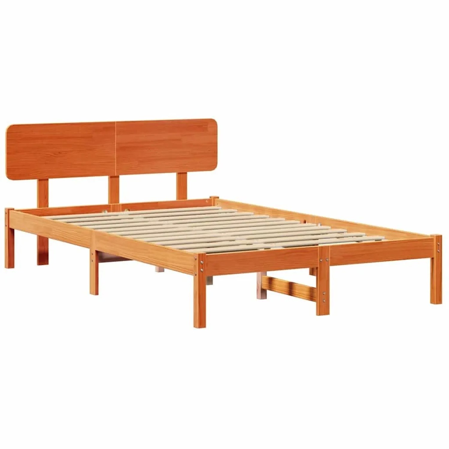 vidaXL Bettrahmen Wachsbraun 120 x 190 cm Massives Kiefernholz 872118