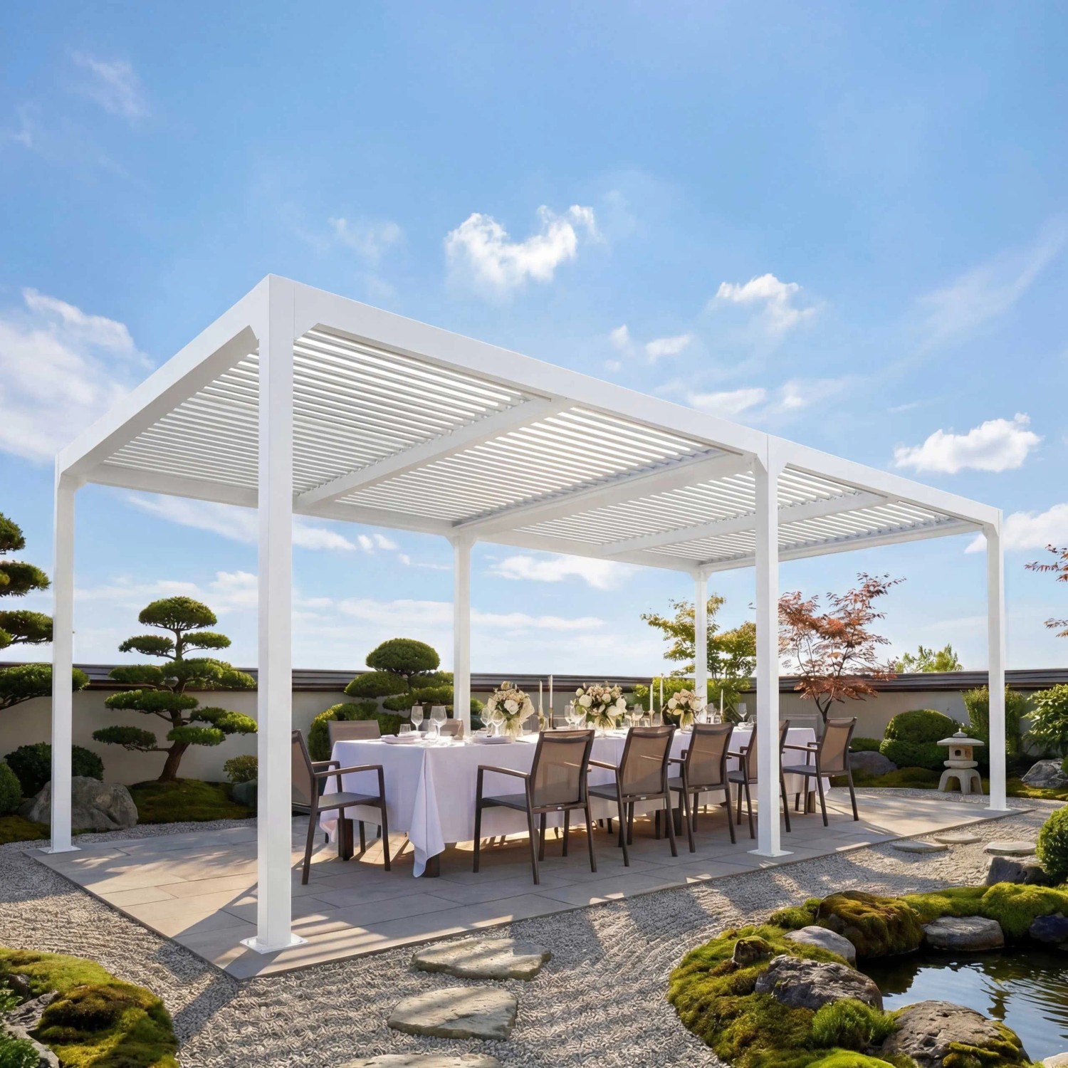 MCW Alu Pergola L41 Weiß 3x6m