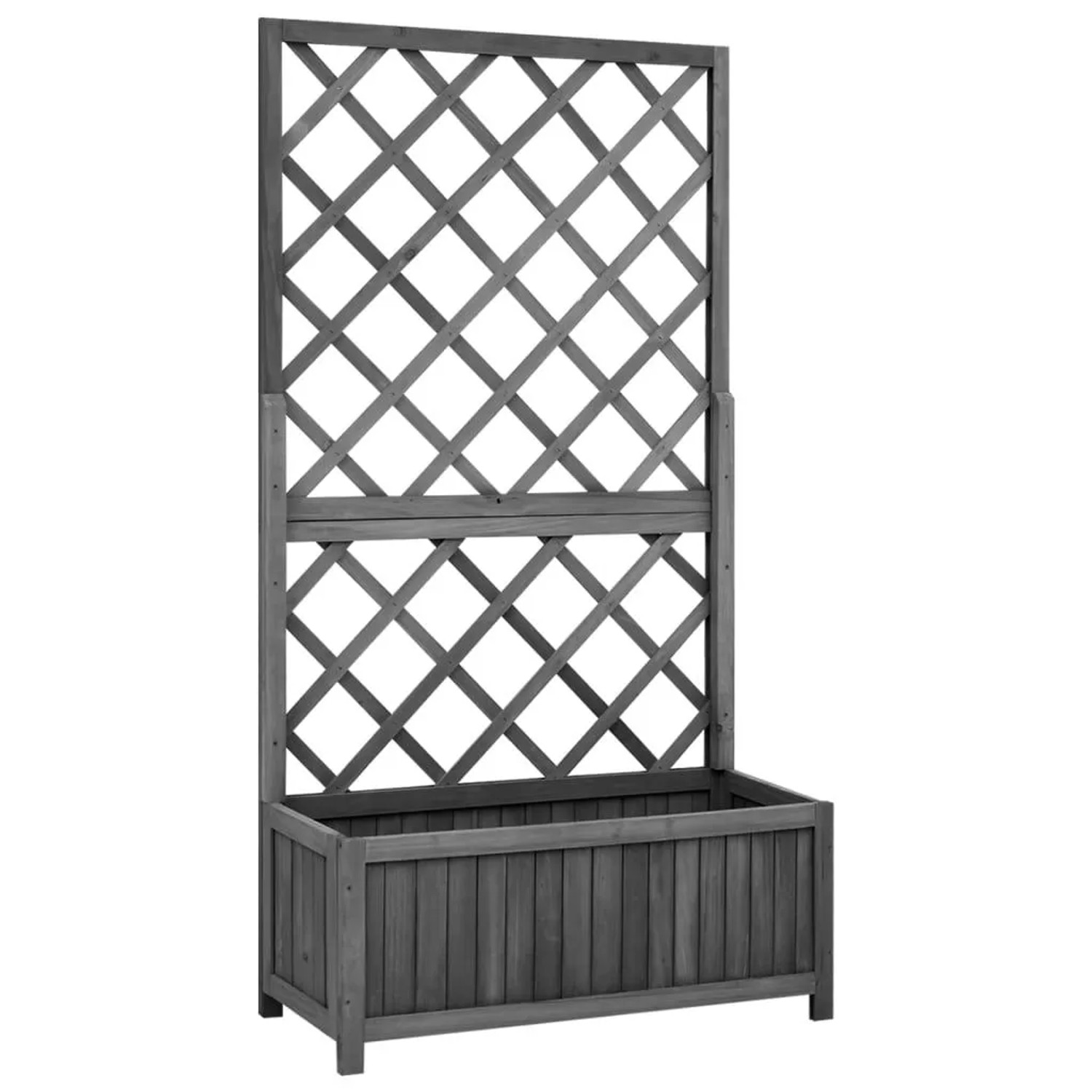 vidaXL Garten-Spalier mit Blumenkasten Schwarz 70x30x135 cm Tannenholz 316427
