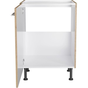Optifit Spülenunterschrank Erik290 in Wildeiche, 60 cm breit, mit offener Staufläche.
