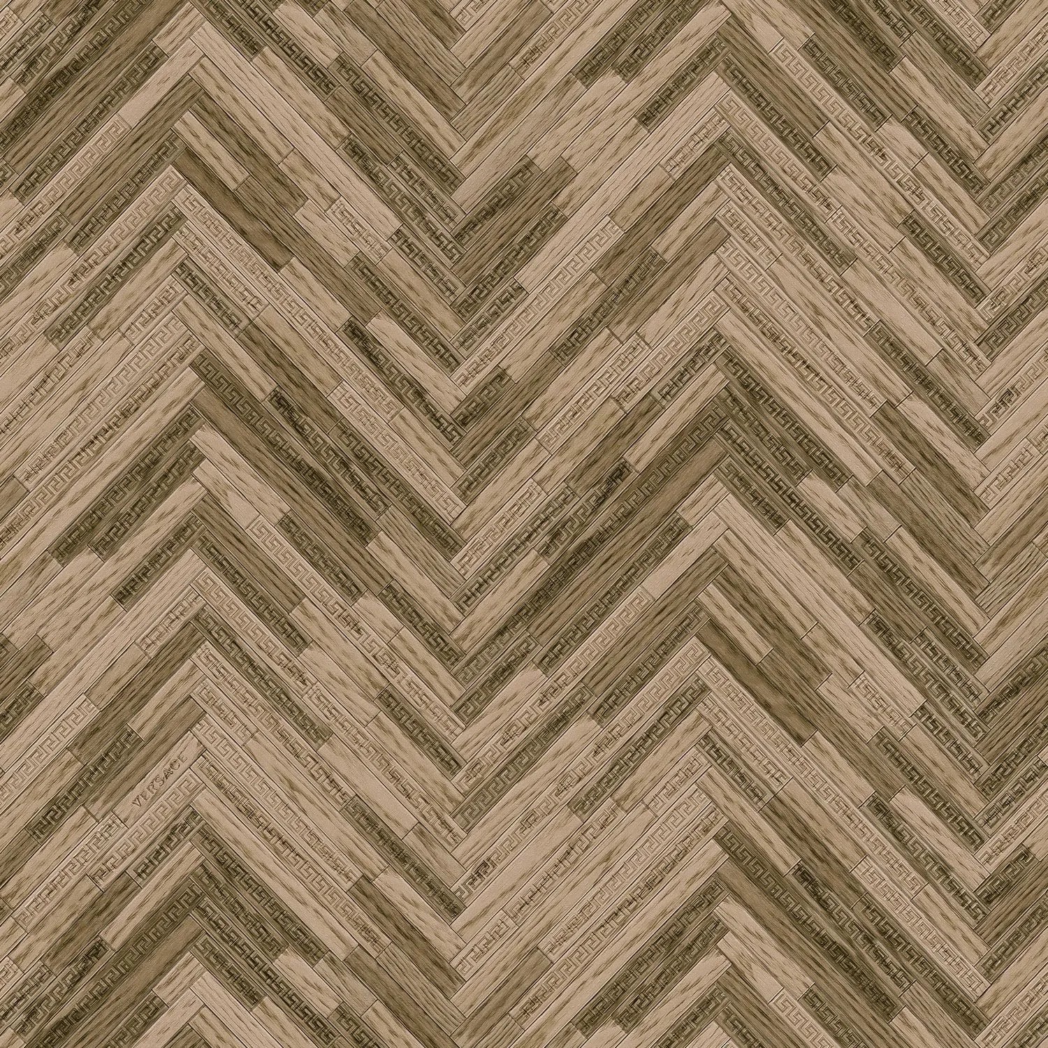 PROFHOME Vliestapete in Holzoptik, braun/beige, matte Oberfläche.