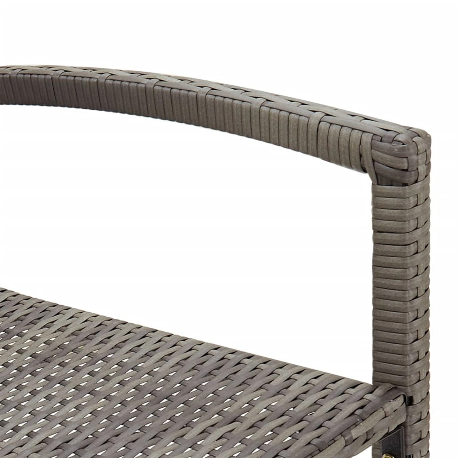 Detailaufnahme: Graues Gartenbar-Set aus Akazienholz und Poly Rattan, Teil der vidaXL Gartenmöbel.