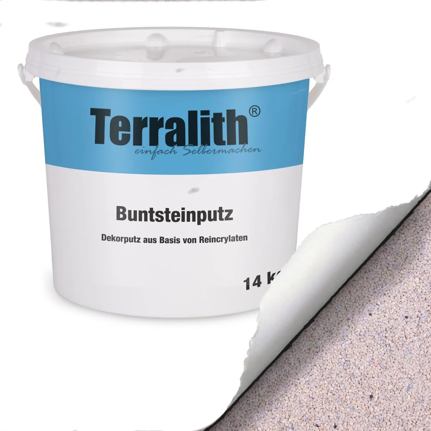 Terralith Buntsteinputz Mosaikputz 1mm 14 kg BSP1055 Weiss Braun