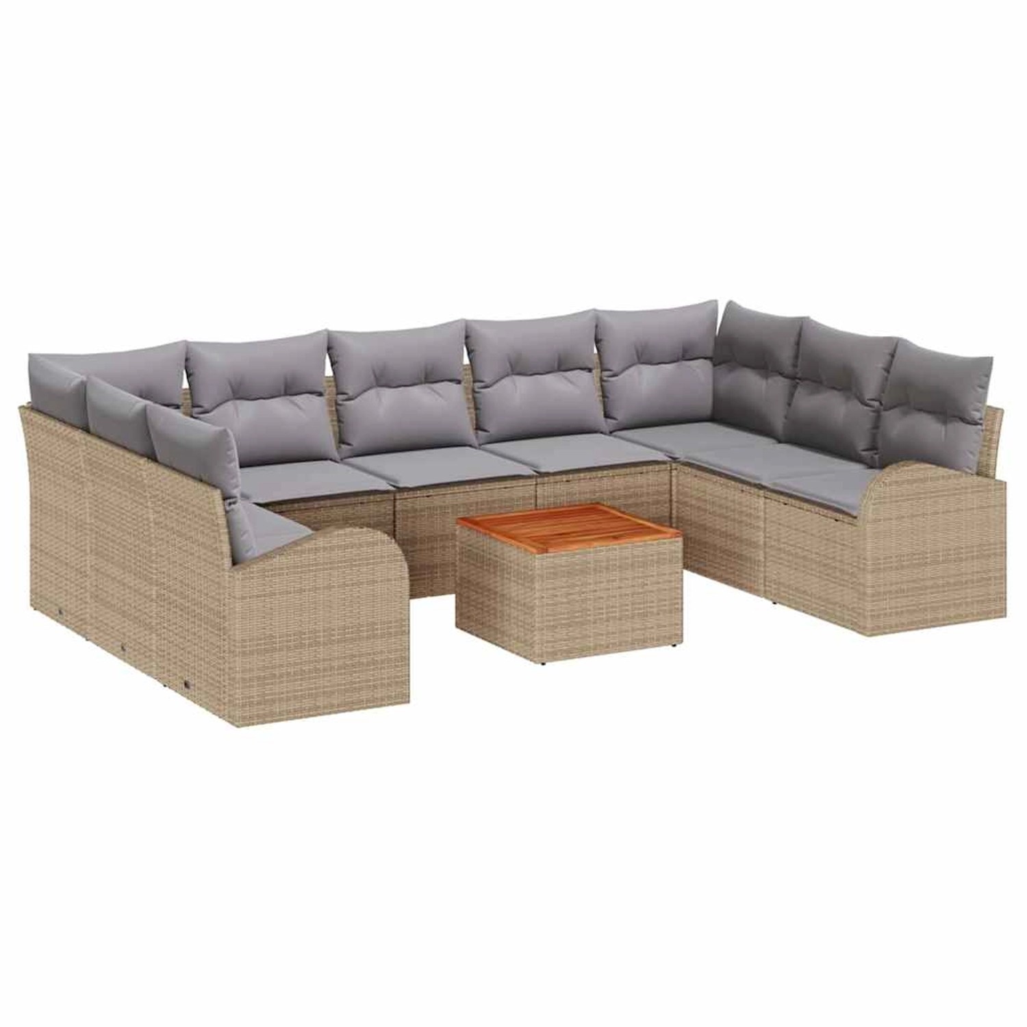 vidaXL Garten-Sofa-Set 10-Tlg Beige Hellgrau 3356292 günstig online kaufen