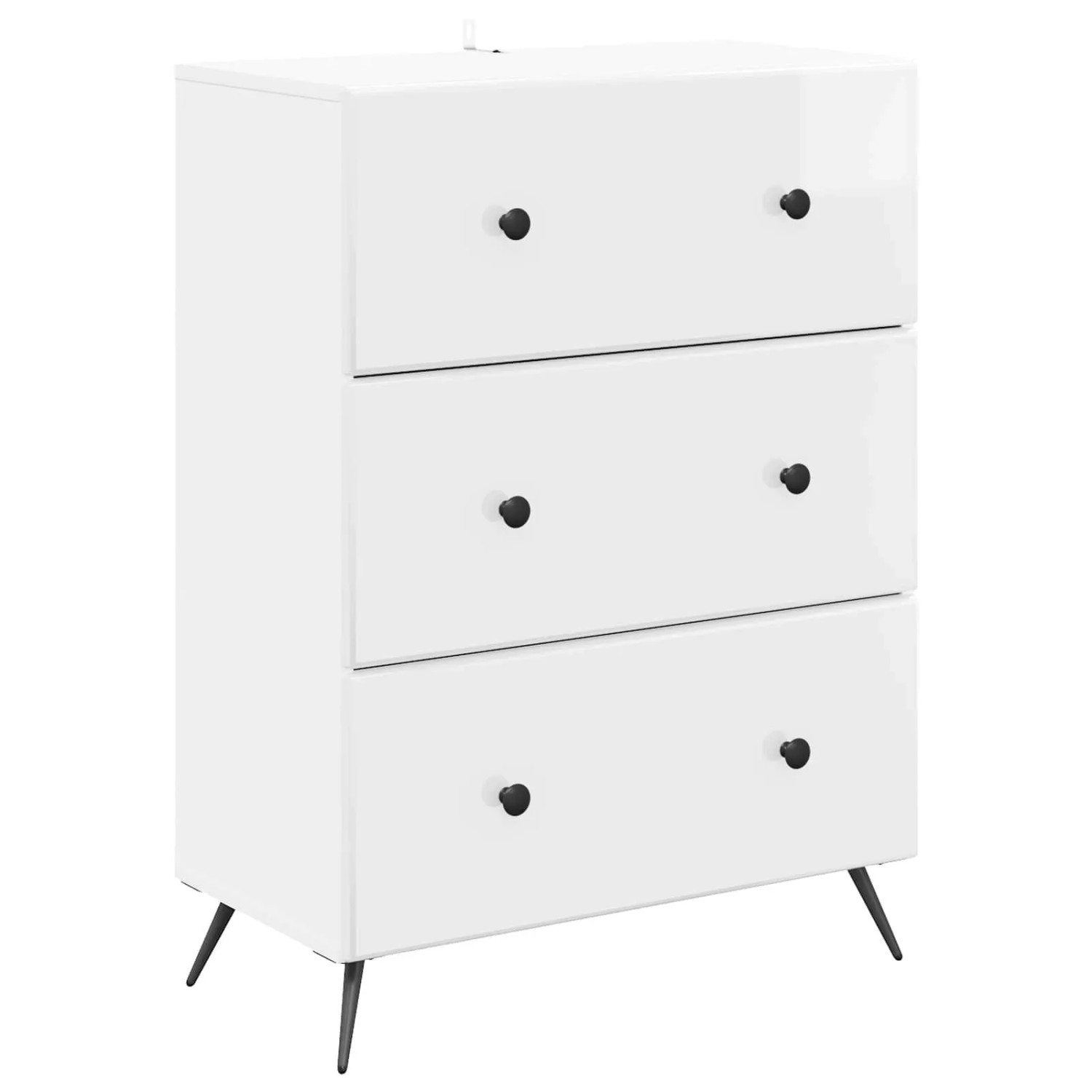 vidaXL Schubladenschrank Hochglanz Weiß 66 x 34,5 x 90 cm 895529