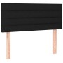 Schwarzes vidaXL Boxspringbett mit Stoffbezug und Kopfteil, 100x200 cm.