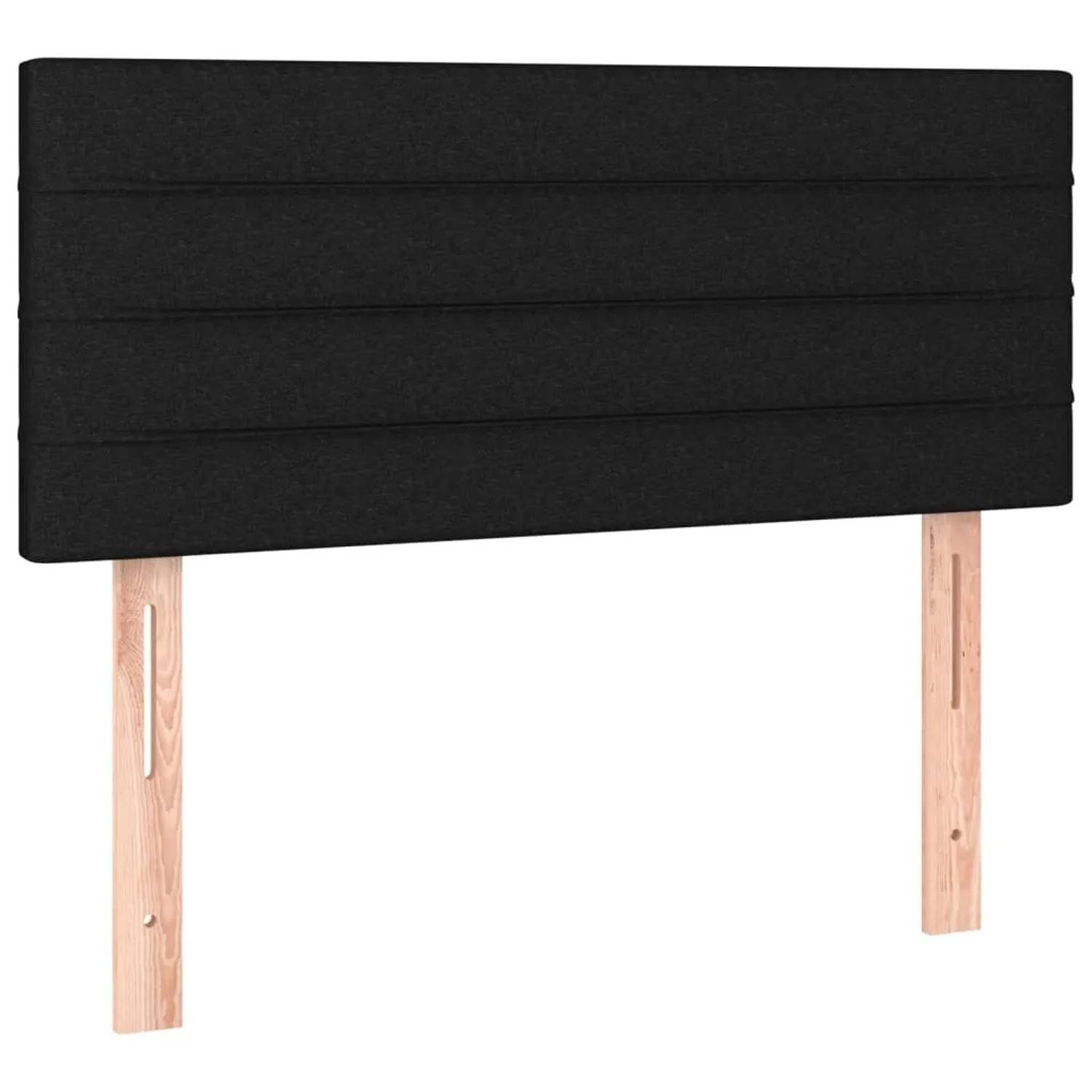 Schwarzes vidaXL Boxspringbett mit Stoffbezug und Kopfteil, 100x200 cm.