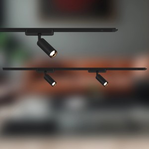 Bril Luxtrail Erweiterungs-Set mit schwarzen, schwenkbaren LED Spots für Schienensysteme.