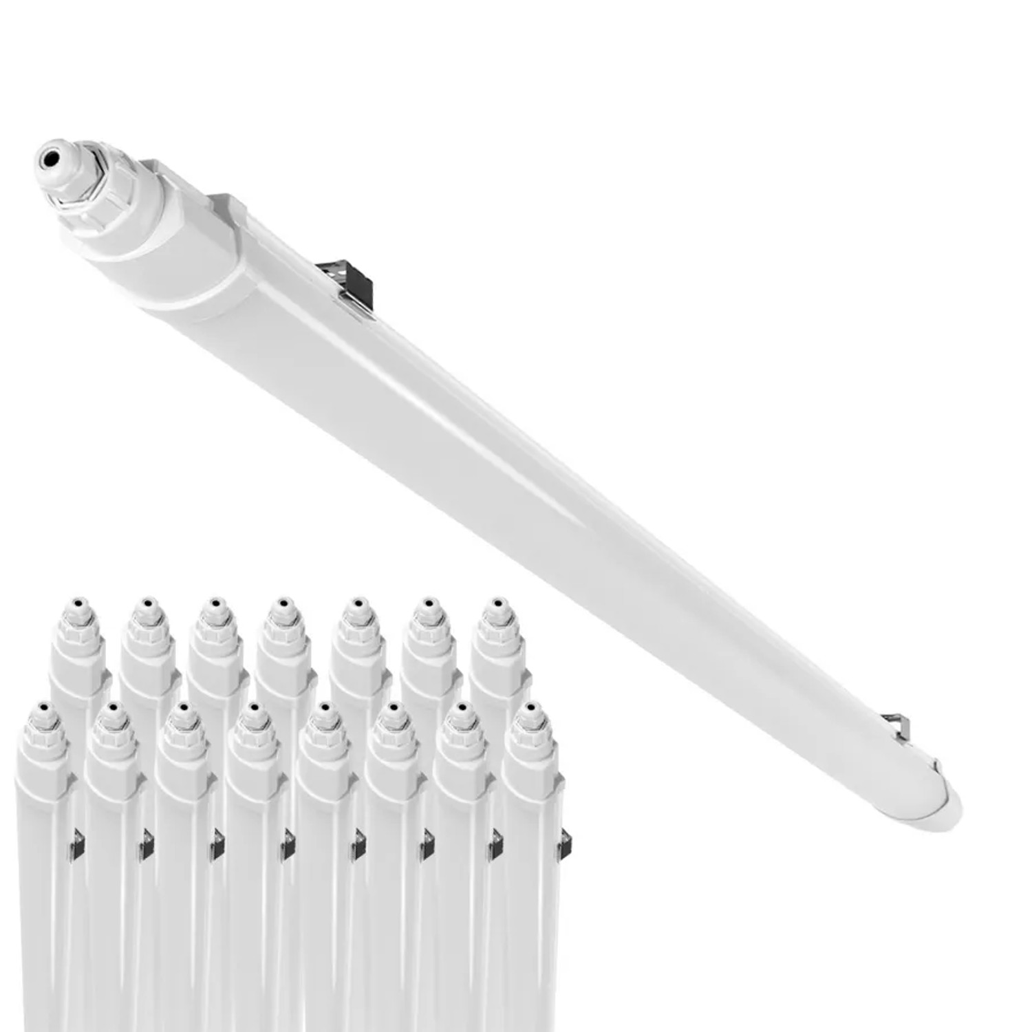 LUXULA 16er-Set LED Feuchtraumleuchte 150cm 48W 5760lm 4000K IP65 IK06 Durchschleifbar