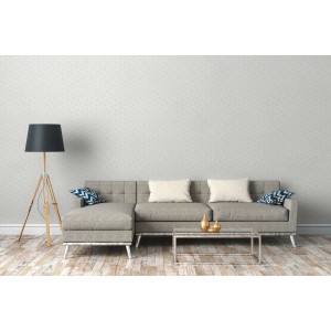 Wohnraum mit Bricoflor Vliestapete Vintage Floral mit Rosen in Weiß/Blau im Landhausstil.
