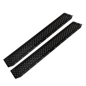 Paar schwarze TRUTZHOLM Stahl Auffahrrampen, 183 cm lang, für Autoanhänger, Traglast 400 kg.