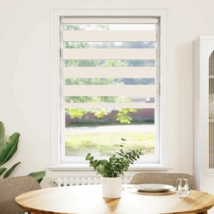 vidaXL Doppelrollo Marmorbeige 70x100 cm Stoffbreite 65,9 cm Polyester 4014619