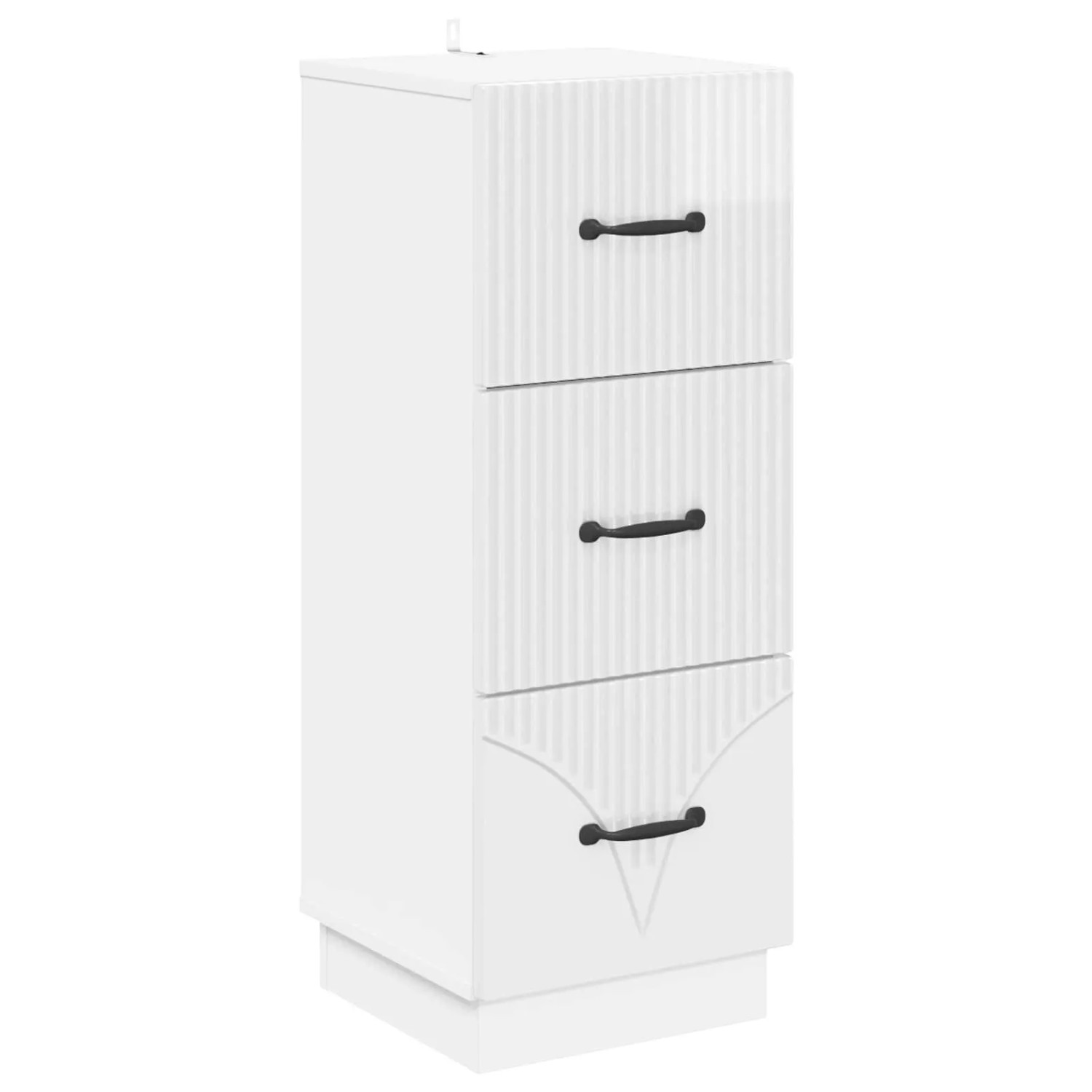 vidaXL Schubladenschrank Hochglanz Weiß 33 x 34,5 x 87 cm 895309