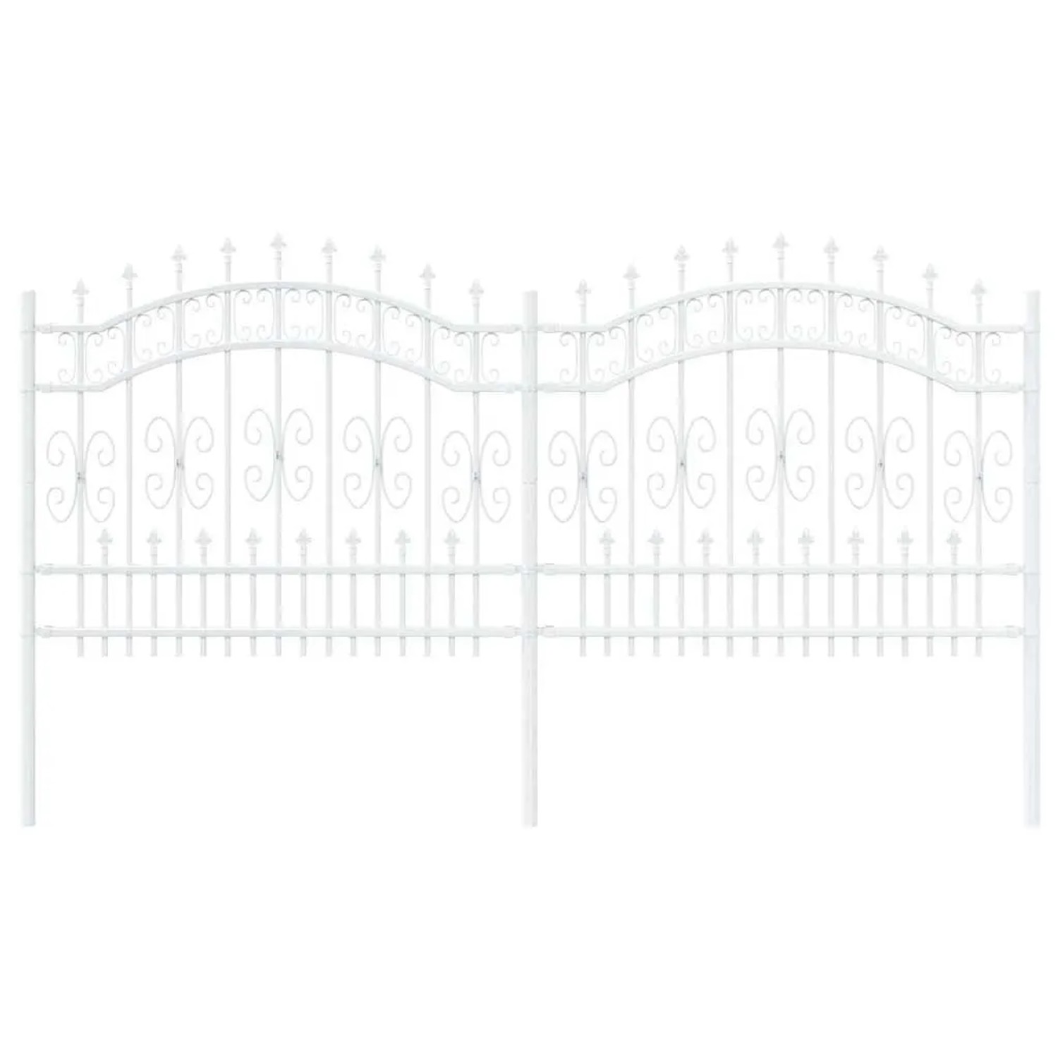 vidaXL Gartenzaun Weiß 140 cm Pulverbeschichteter Stahl 42003974 günstig online kaufen