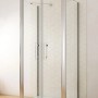 U-Duschkabine 90x75x90cm mit Doppeltür, 6mm NANO Glas und verchromtem Rahmen.