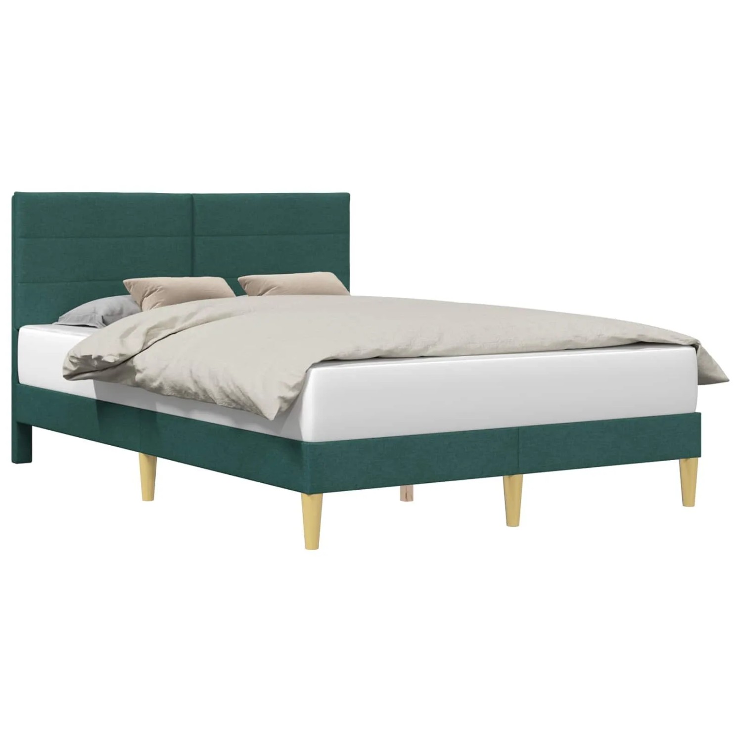 vidaXL Bettrahmen mit Kopfteil Dunkelgrün 120 x 200 cm Stoff 42027579