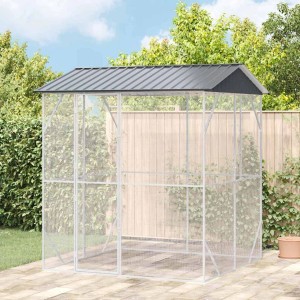 vidaXL Vogelkäfig Anthrazit 215 x 208 x 247 cm Verzinkter Stahl 3325152