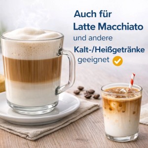 BigDean 6 Latte Macchiato Gläser Mit Henkel 230 ml Klare Latte Gläser