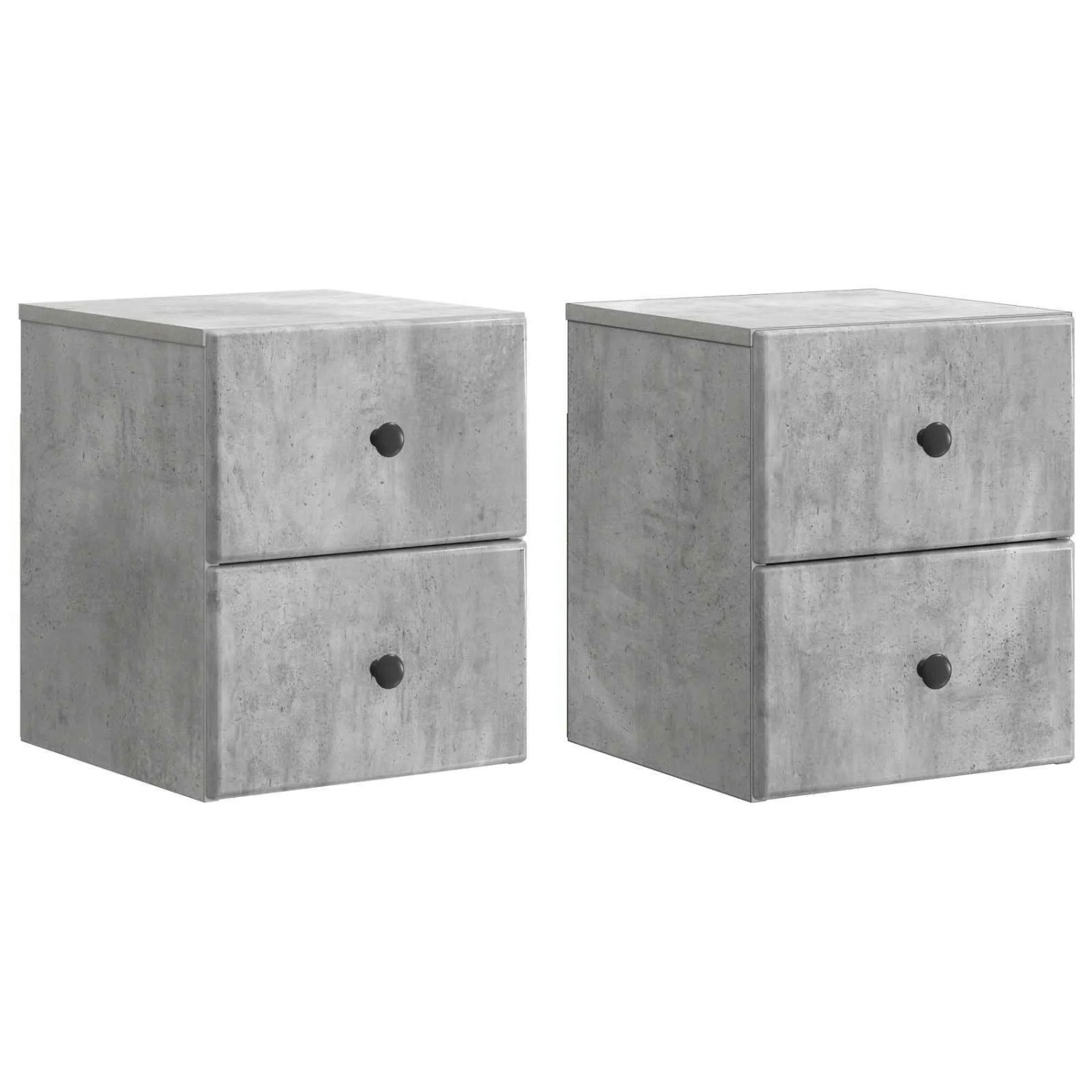 vidaXL Wandmontierter Nachttisch 2 Stk Betongrau 34,5 x 33 x 40 cm 899152