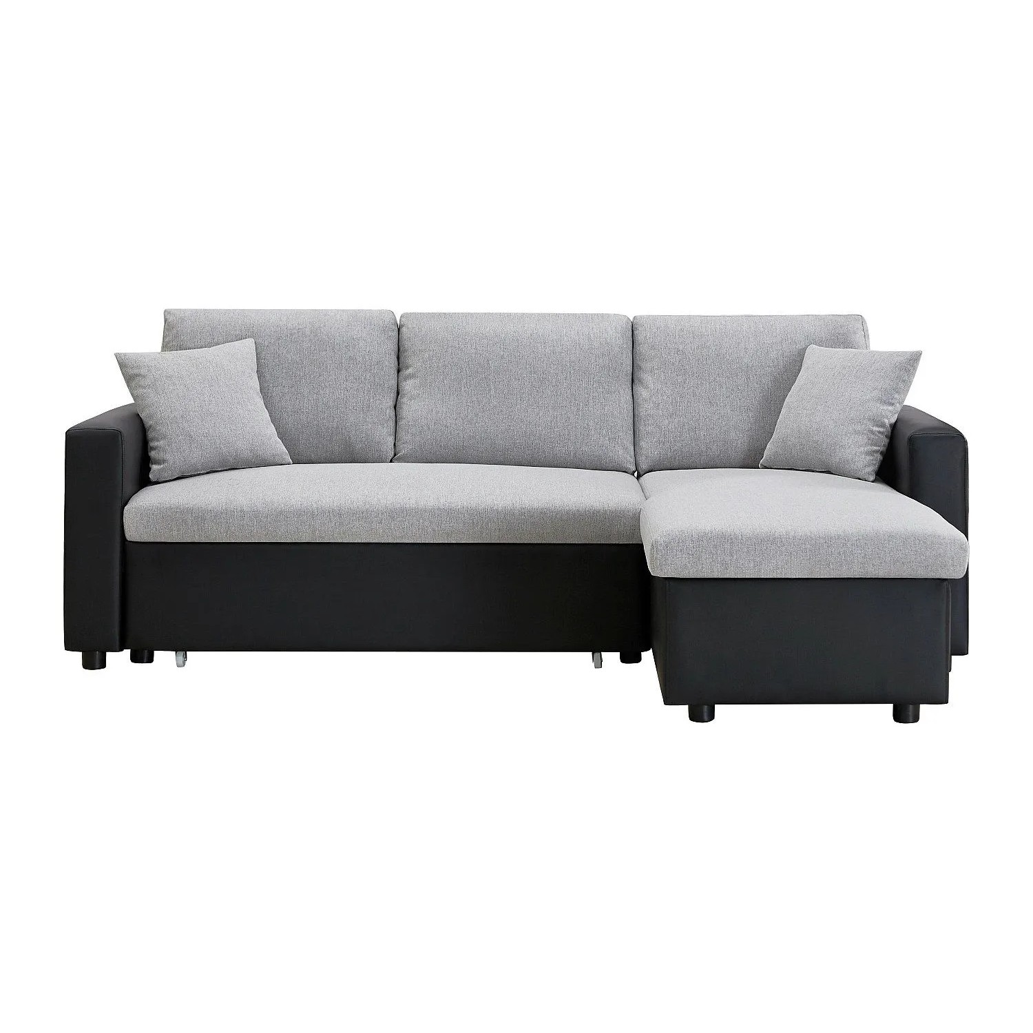 Vente-unique Schlafsofa Gazur Schwarz  Hellgrau 223 cm