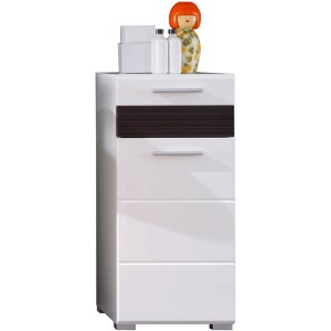 Weißer Trendteam Bad-Hochschrank MezzoBad, 37 cm breit, mit Schublade und Einlegeböden.