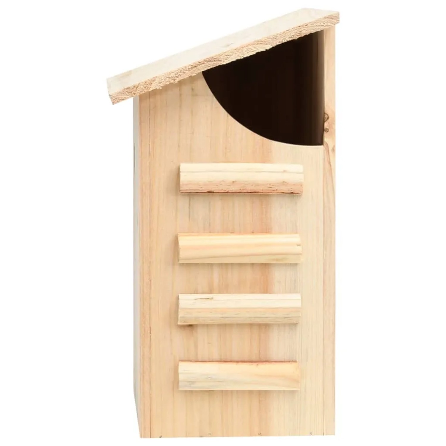 VidaXL Fledermauskasten aus Tannenholz, naturbelassen, mit Einflugloch und Landehilfen.