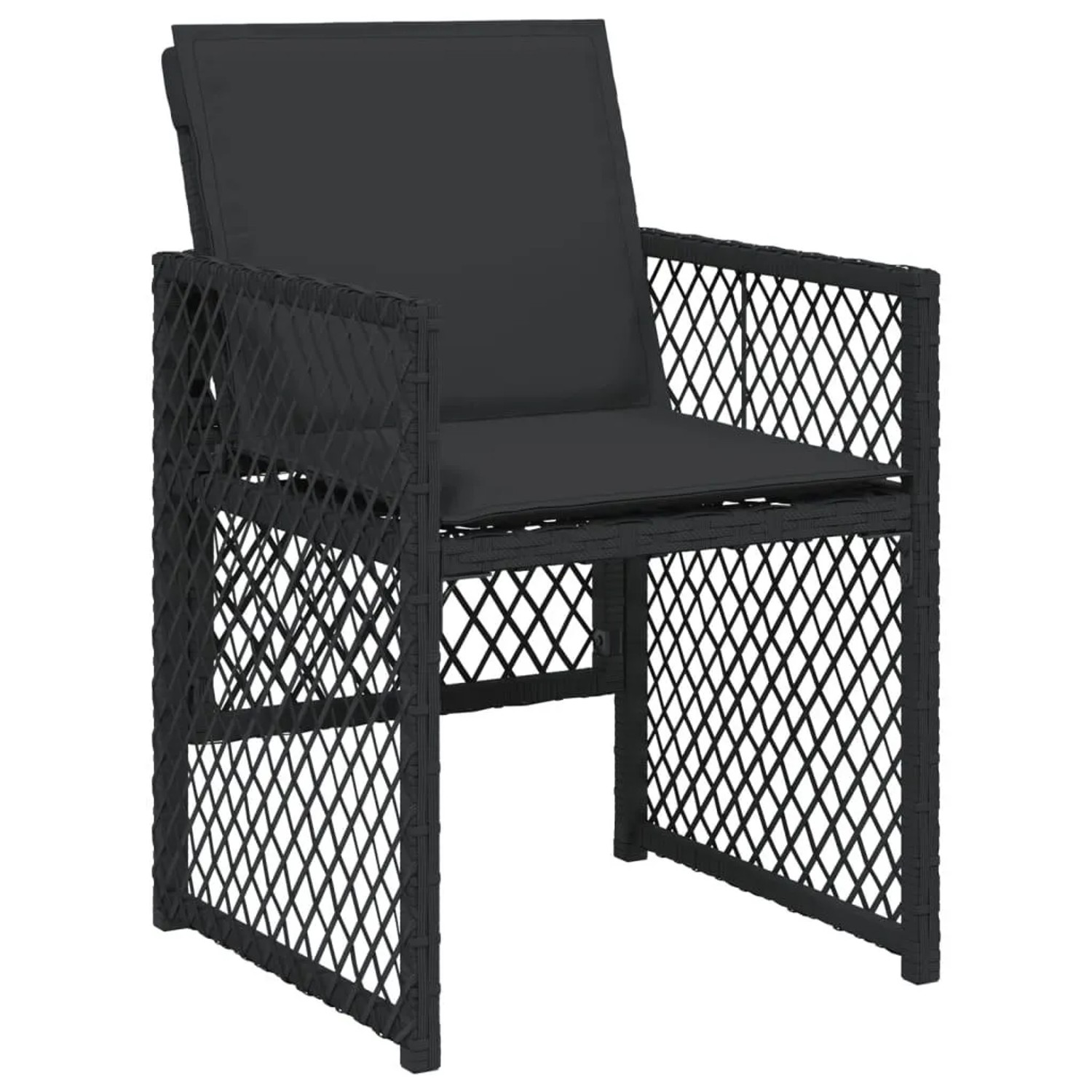 vidaXL Gartenstühle mit Kissen 4 Stk Schwarz Poly Rattan 364950 günstig online kaufen