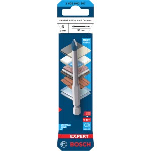 Bosch Expert Hex-9 Fliesenbohrer, 6mm, blau-silber, für Hartkeramik