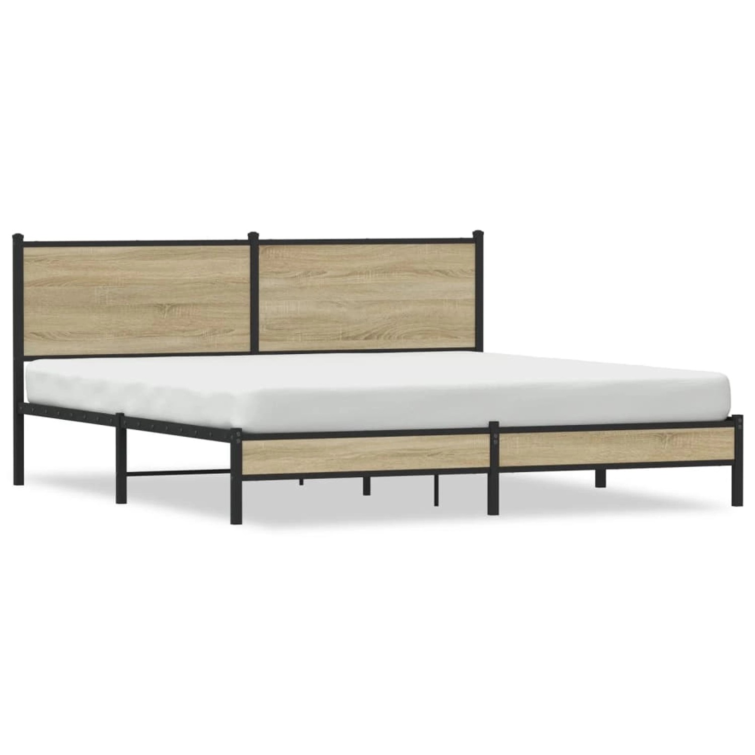 vidaXL Metallbett ohne Matratze Sonoma-Eiche 180x200 cm 3301391 günstig online kaufen