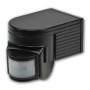 Schwarzer ChiliTec Aufputz Wand-Bewegungsmelder 180 Grad IP44 für Lampen & Leuchten.