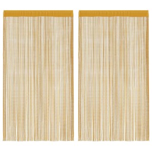 vidaXL Fadenvorhänge 2 Stk Golden 100x250 cm 4102035