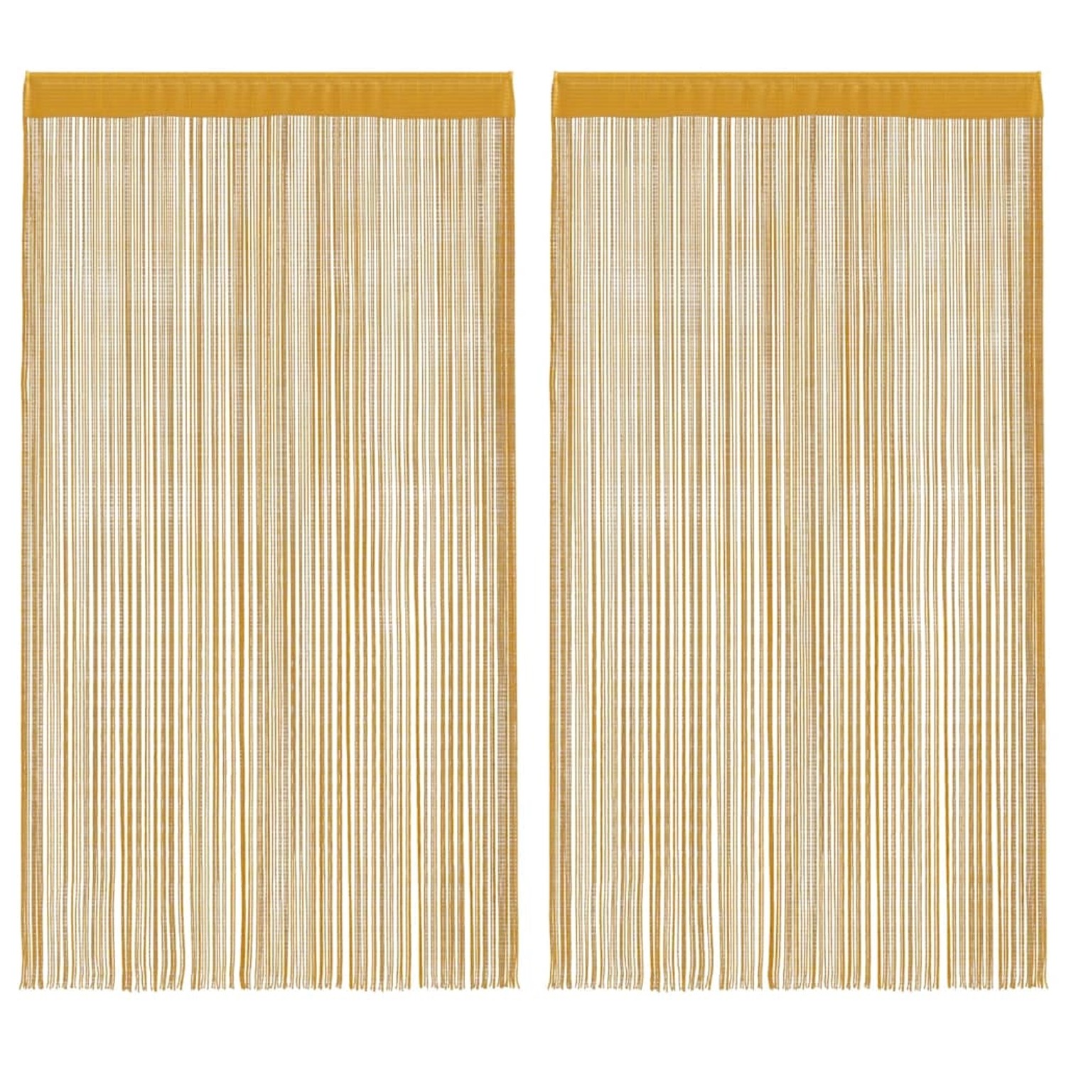 vidaXL Fadenvorhänge 2 Stk Golden 100x250 cm 4102035 günstig online kaufen