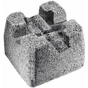 Diephaus Fundamentstein, grau, 22x22x17 cm, für stabile und flexible Terrassenunterkonstruktionen.